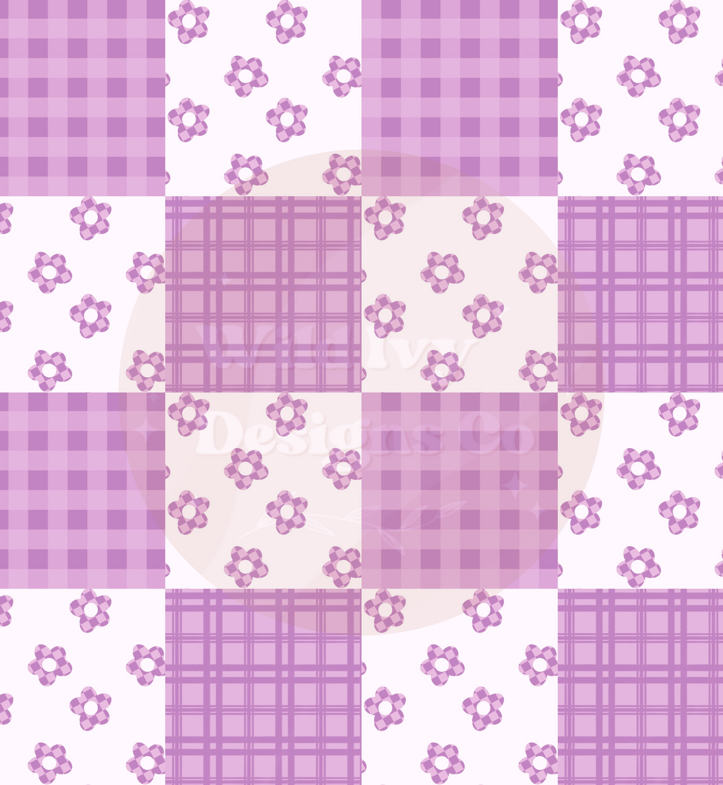 Purple/Pinkish Daisy Check Patchwork