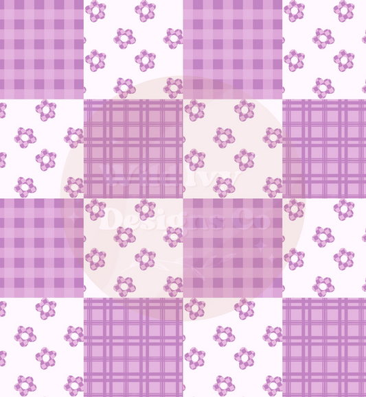 Purple/Pinkish Daisy Check Patchwork