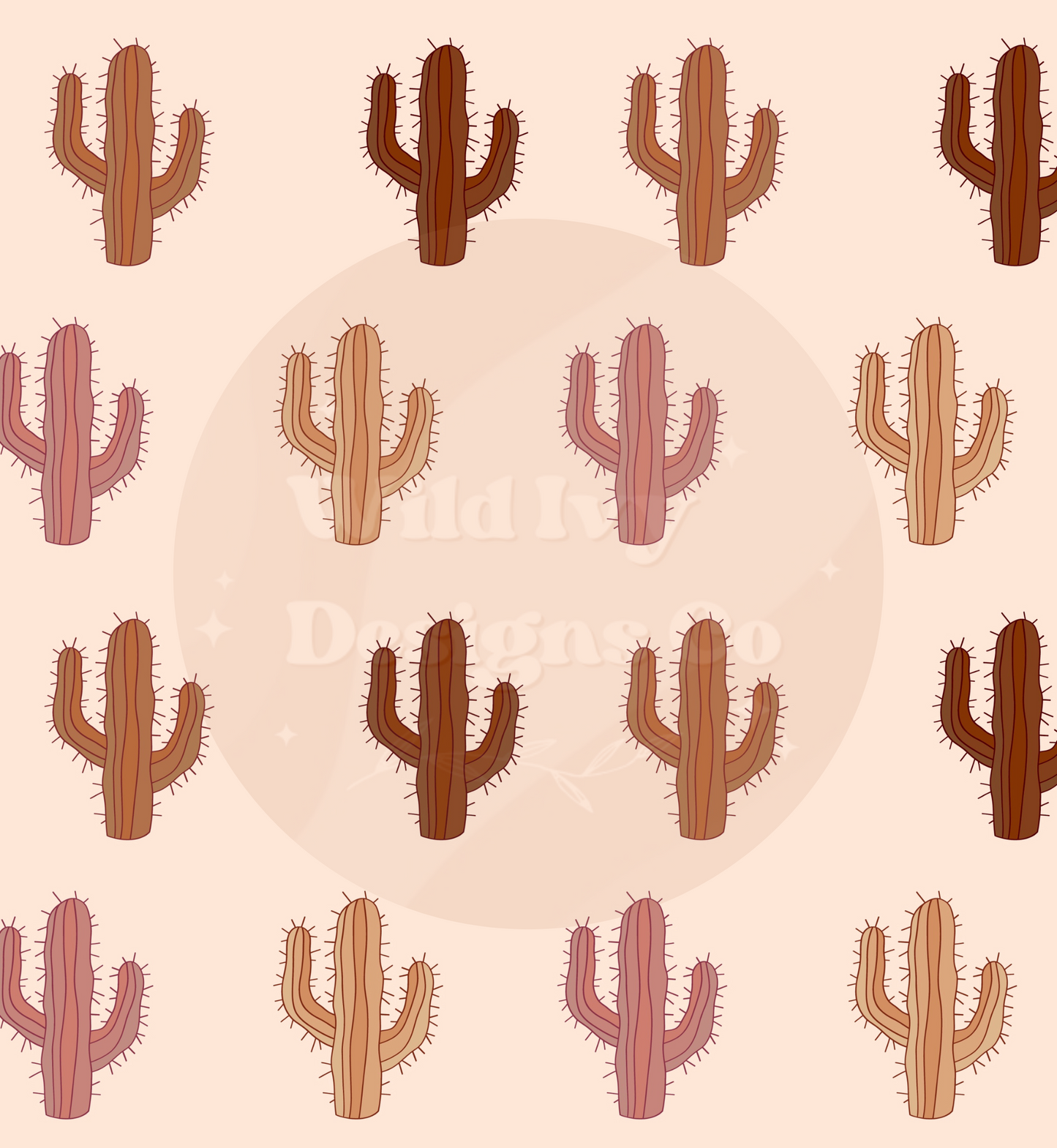 Boho Neutral Pink Cactus Seamless File