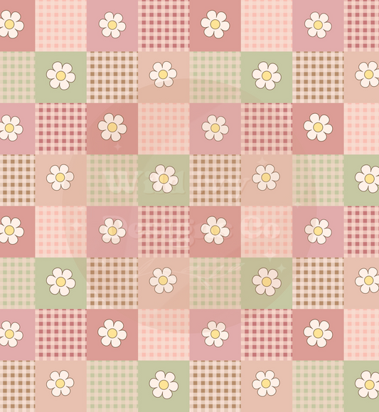 Daisy Patchwork Checks (Muted) Seamless File