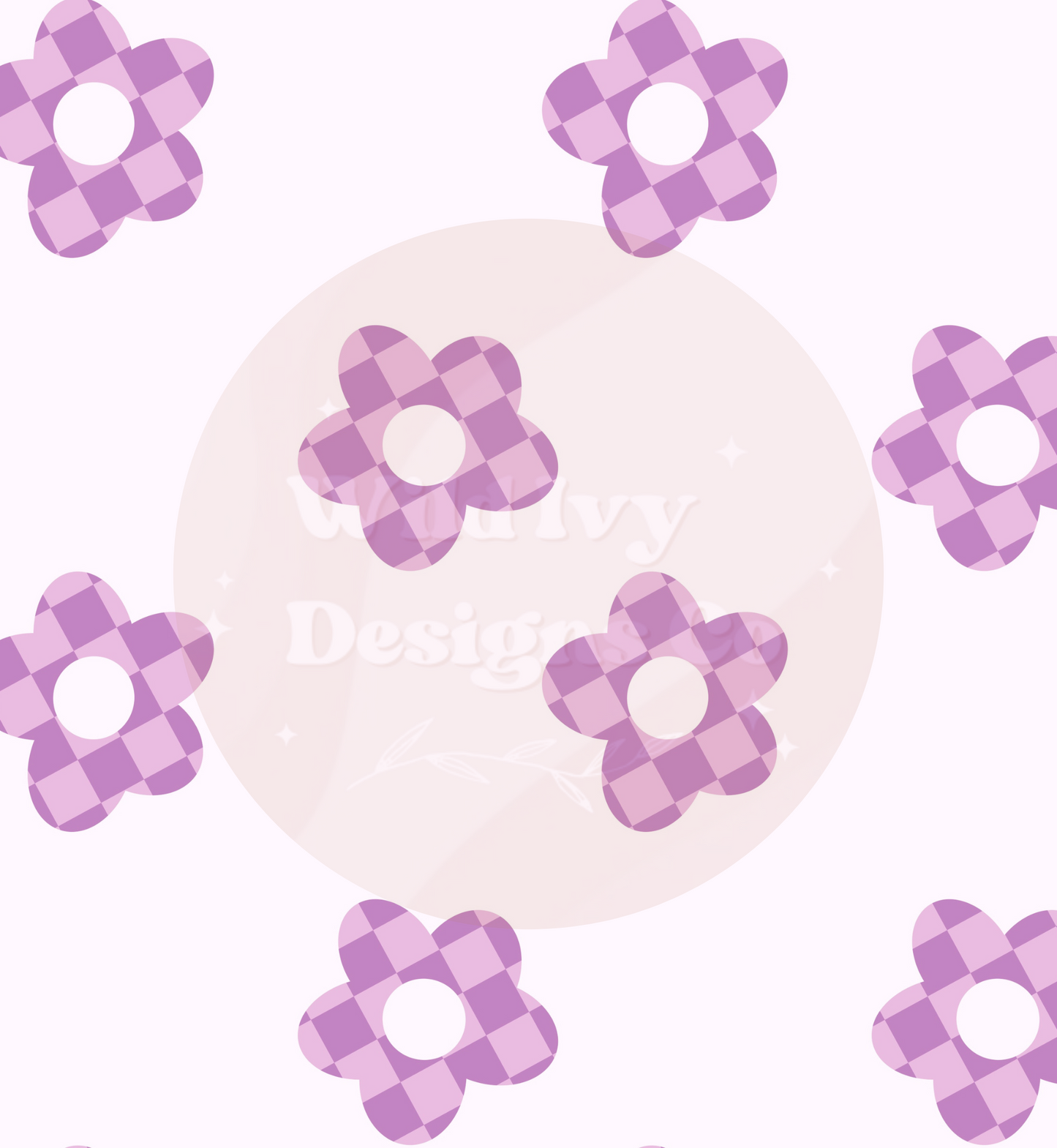 Checkered Boho Daisy Purple