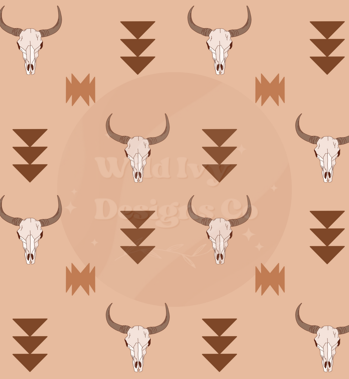 Neutral Aztec Bull Skull Seamless File