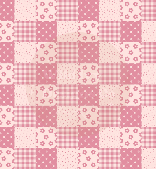 Pink Patchwork Checks Seamless File